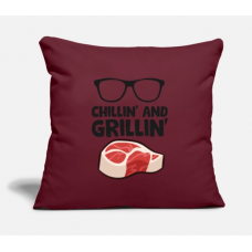 Chillin And Grillin Love Barbecues Burgundy Pillow